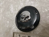 Black Billet Points Timer Cover Skull Wille Harley Twin Cam Softail Touring Dyna