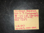 Vintage Balance No.2 C Forschner's 25 Lb Hanging Brass Scale Patented 1889 Antiq