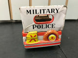 Vintage 1960's Milatary Police Jeep Tin Friction Toy Japan Usagiya Tin Litho  Ni