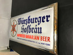 VINTAGE WURZBURGER HOFBRAU BEER SIGN 14" X 6" BAVARIAN BREWERIANA IMPORTED 1930