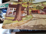 Vintage Painting John Rogers 16x20 Peaceful Village Rural America Print Art Anti