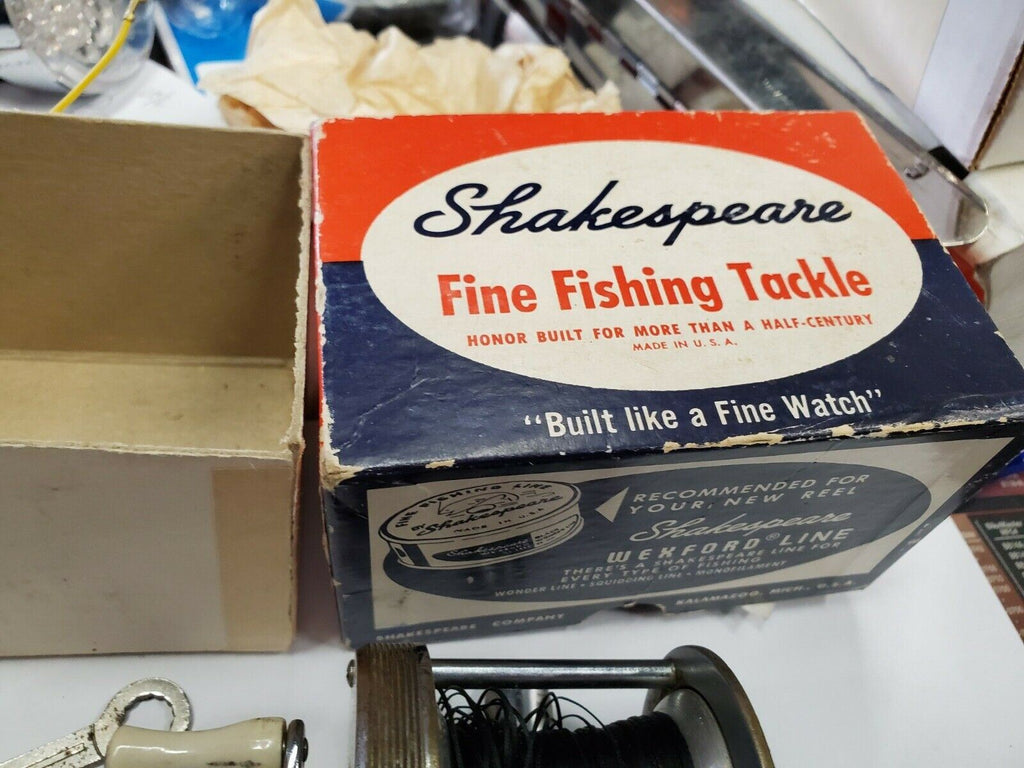 Vintage JC Higgins Shakespeare Box Fly Reel Fishing Rod Antique