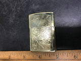 VTG FLORENTINE ENGRAVED BRASS ZIPPO LIGHTER CLEAN UNENGRAVED 1994 WESTERN