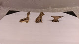 Vintage Sea Lion Dog Anvil Brass Paperweight Lot of 3 Seal Puppy Cast NICE!