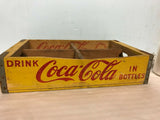 VINTAGE COCA-COLA WOODEN CRATE 1964 CHATTANOOGA CASES YELLOW RED