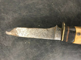 VINTAGE PIC SOLINGEN FIXED BLADE KNIFE GERMANY 3" BLADE ANTLER & LEATHER HANDLE