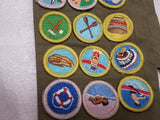 Vintage BSA Boy Scouts Sash Merit badges Patches 1960's Awards Swimming archery