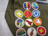 Vintage BSA Boy Scouts Sash Merit badges Patches 1960's Awards Swimming archery