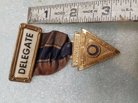 1947 Delgate Pittsburgh the Golden Triangle American Legion E Military Pin Badge