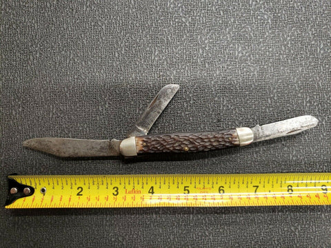 SET OF 4 VINTAGE SABRE COLONIAL AMBASSADOR KUTMASTER POCKET KNIFE BONE –