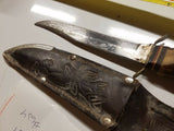 Vintage Solingen Knife Bone Handle Orig scabbard Sheath Bowie york Cutlery 634
