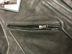 GRAY/BLACK KNIEVEL CYCLES MOTORCYCLE CHAPS W/POCKETS MEN XS LEATHER RARE DISC.
