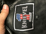 GRAY/BLACK KNIEVEL CYCLES MOTORCYCLE CHAPS W/POCKETS MEN XS LEATHER RARE DISC.