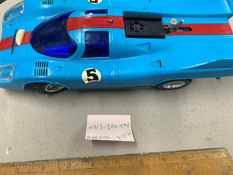 Vintage Bandai Battery Operated Ford Model Porsche Indy BLUE Car Made HONG KONG