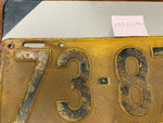 ANTIQUE 1921 PENNSYLVANIA LICENSE PLATE 73-873 VINTAGE MANCAVE PENNA PA 5 DIGIT