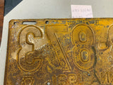 ANTIQUE 1921 PENNSYLVANIA LICENSE PLATE 73-873 VINTAGE MANCAVE PENNA PA 5 DIGIT