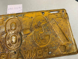ANTIQUE 1921 PENNSYLVANIA LICENSE PLATE 73-873 VINTAGE MANCAVE PENNA PA 5 DIGIT