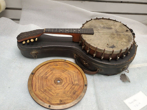 Vintage Banjo Mandolin Banjolin Vega Autographed Musicians Antique W case!