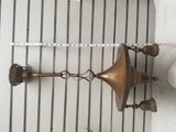 Antique Perkins Marine Perko chandelier brass 3 light Hanging 30's Mid modern Ce