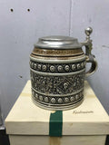 VINTAGE GERZ SMALL LIDDED BEER STEIN WEST GERMANY BREWERIANA ROMAN RARE SMALL