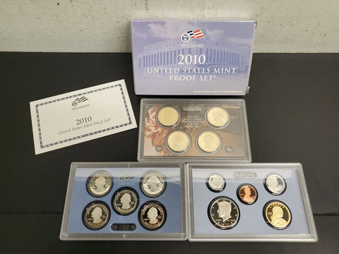 United States Mint 2010 Proof Set W / Cert. Of Auth. & Specs Col. VF Coins