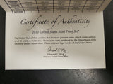 United States Mint 2010 Proof Set W / Cert. Of Auth. & Specs Col. VF Coins