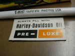 NOS Pre Luxe Oil Decal Dealer Harley Can Knucklehead Panhead UL Flathead Vintage