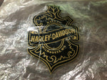 NOS NEW Genuine Harley Davidson Rare Black And Gold Fancy Decal Sticker Emblem