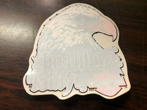 NOS Harley Davidson Righteous Ruler Eagle Medium Vinyl Decal Sticker Emblem