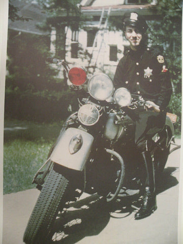 Vtg Panhead Harley Police Cop Bike FLH Hydra Glide Motorcycle Poster 22x34 Photo