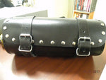 Leather Tool Roll Fork Bag Studs Harley Honda Motorcycle 11x5 Sportster Vulcan