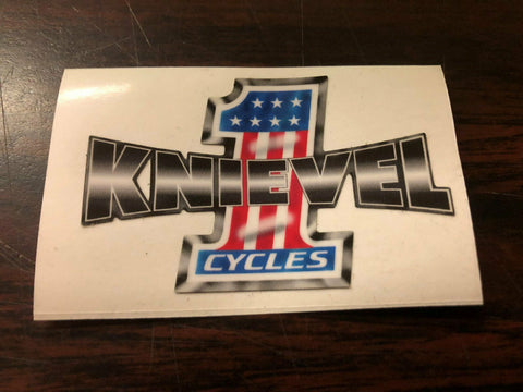 KNIEVEL CYCLES SMALL FADED STICKER DECAL #1 Harley Triumph Daredevil Bike Tank
