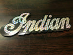 Vtg 70's Prism Indian Motorcycle Script Gas Tank Vinyl Sticker Decal  Me125 8x3