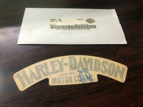 NOS Harley Davidson Vintage Arched HD Logo 1 Decal Brown Silver Trim PN 14001-82