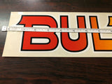 New Bultaco Large Sticker Decal Red & Orange Ombre - Measures 3.25" x 18.25"