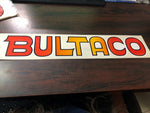 New Bultaco Large Sticker Decal Red & Orange Ombre - Measures 3.25" x 18.25"