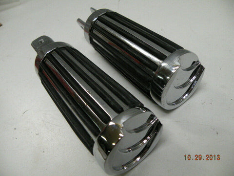 Custom Chrome Mini-Rib Footpegs Eclipse 5/8 Female Harley Chopper Highway Pegs