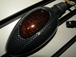 New Carbon Right Side Mirror Turn Signal Ducati Style 10mm Honda Suzuki Kawasaki