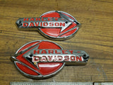 Genuine Harley Gas Tank Emblems Badges Panhead 1959-1960 OEM Chrome red New!