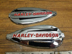 Genuine Harley Gas Tank Emblems Badges Knucklehead 1940-1946 Chrome red OEM New!