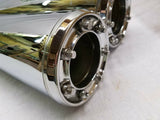 Chrome 4" Slip On Mufflers Harley Touring Reverse cone Ultra Classic Glide King