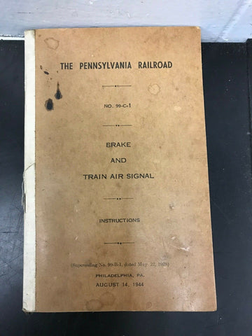 VTG August 1944 Pennsylvania Railroad Brake & Train Air Signal Instructions Book