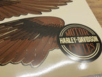 Pair Vintage Gas Tank Stickers Decals Shovelhead Ball wing Brown FLH FLT Supergl