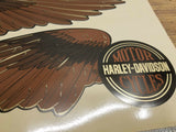 Pair Vintage Gas Tank Stickers Decals Shovelhead Ball wing Brown FLH FLT Supergl