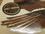 Pair Vintage Gas Tank Stickers Decals Shovelhead Ball wing Brown FLH FLT Supergl