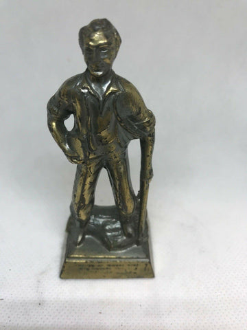VINTAGE BRONZE MINI STATUE OF ABRAHAM LINCOLN WITH MALICE FIGURE PAPER WEIGHT