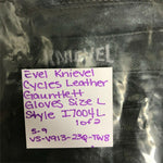 EVEL KNIEVEL CYCLES GAUNTLET MOTORCYCLE GLOVES W/RAIN COVER L LEATHER RARE DISC.