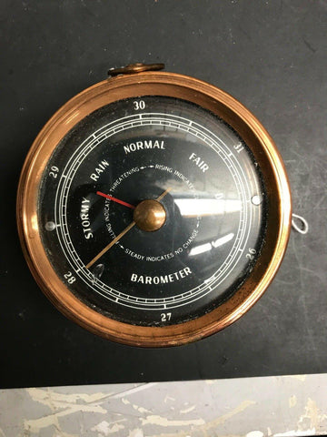 BAROMETER INSTRUMENT MEASURING ATMOSPHERIC PRESSURE ROSE GOLD  NEEDLE BROKEN
