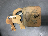 VINTAGE PROTEX PADLOCK W/ 2 KEYS WORKS PINE TREE LOCK KEY BRIDGE WEDDING