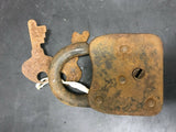 VINTAGE PROTEX PADLOCK W/ 2 KEYS WORKS PINE TREE LOCK KEY BRIDGE WEDDING